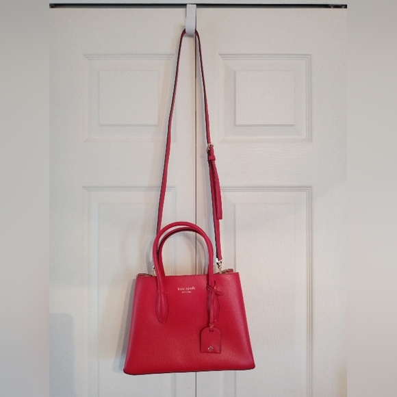 Like New Kate Spade Small Eva Satchel/Crossbody In Red, With Dust Bag - Picture 4 of 6